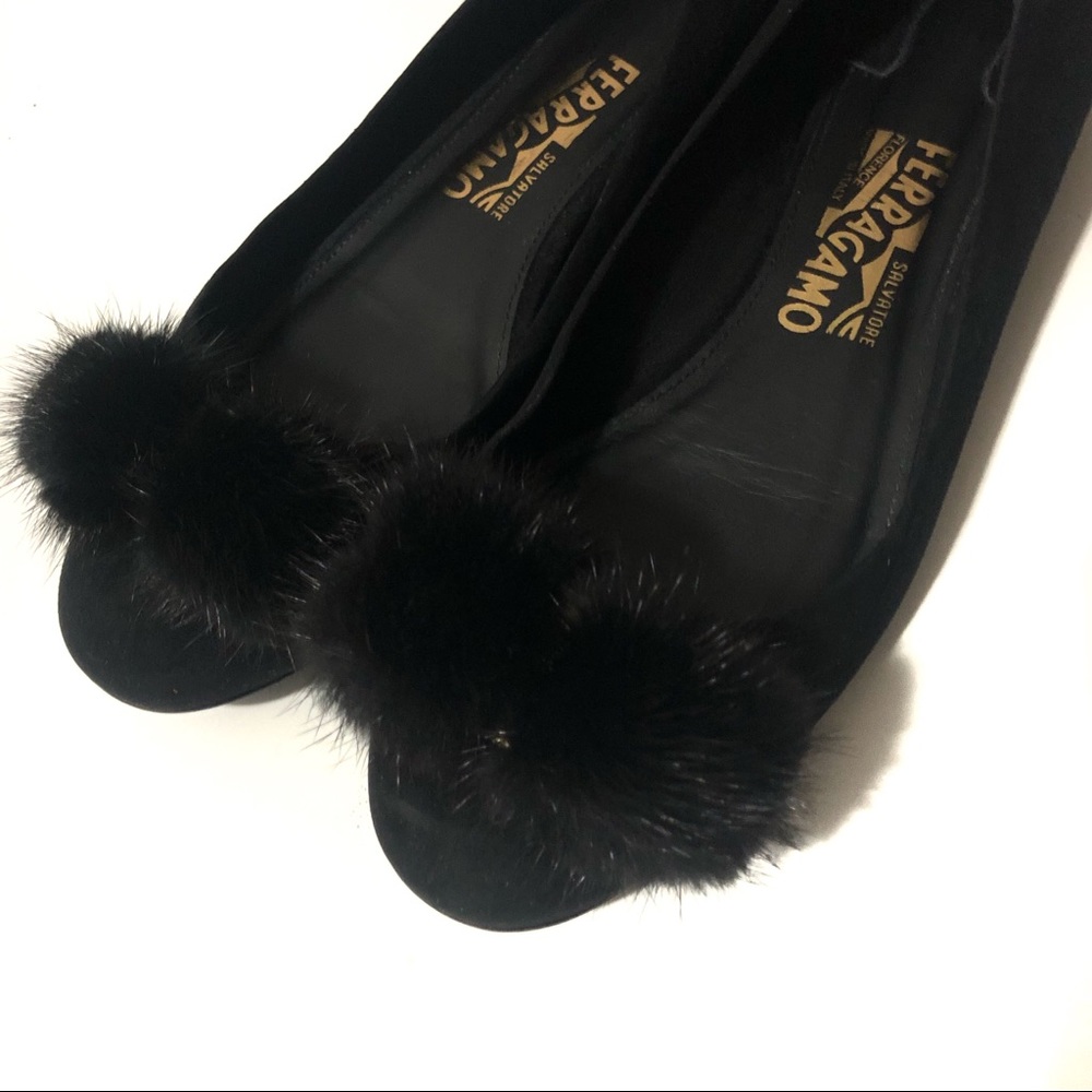 ⛔️🚫SOLD - Salvatore Ferragamo Ballet Flats with Black Pompom